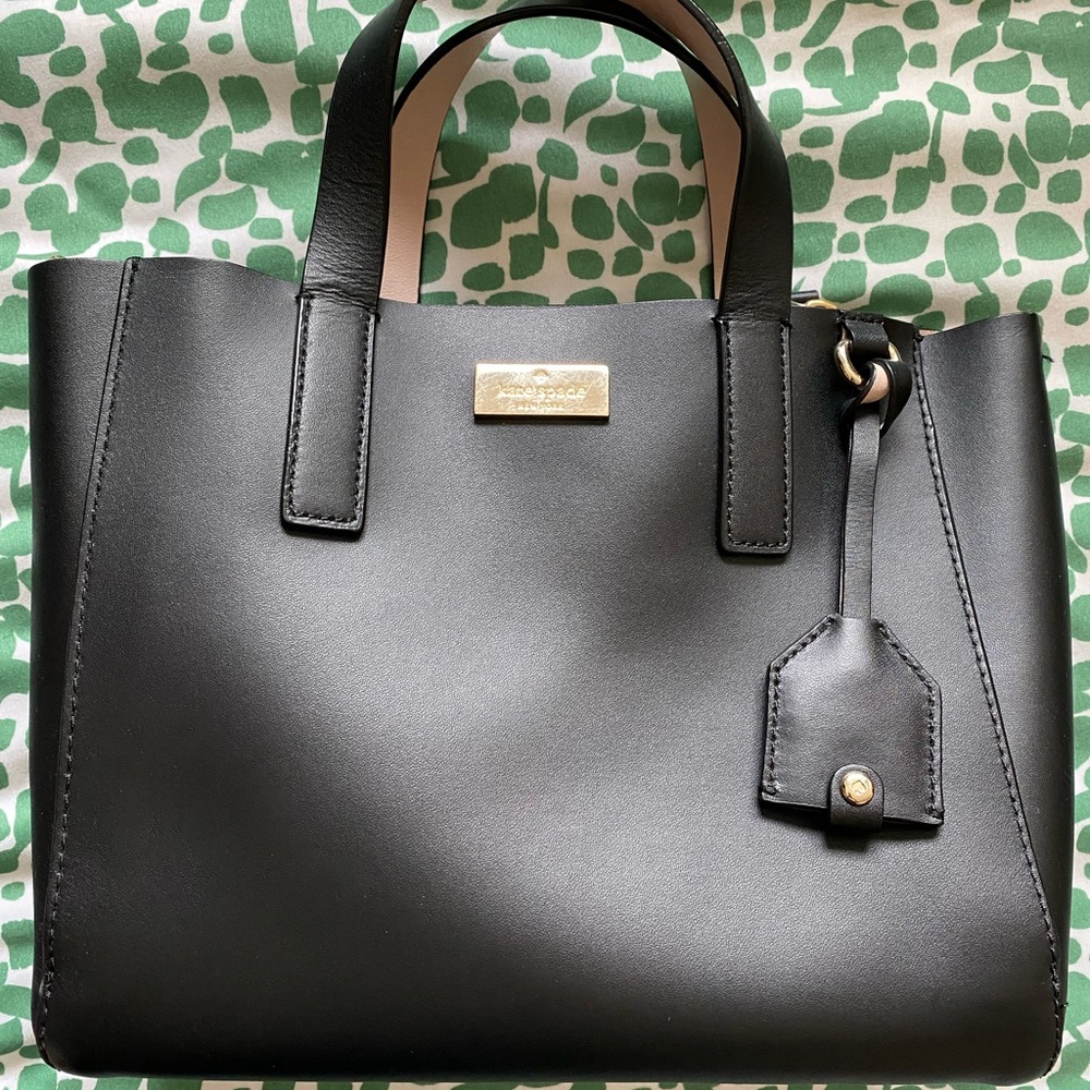 Small Kate Spade Black Leather Tote Bag